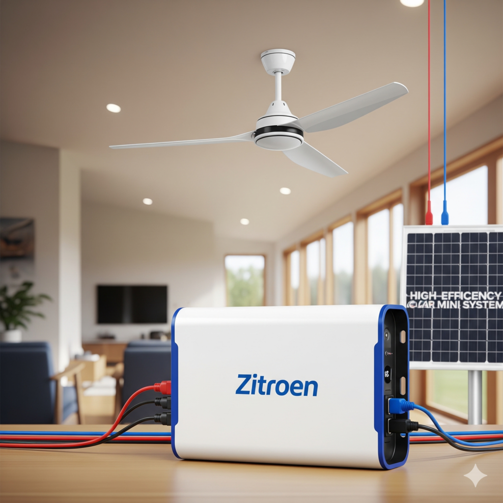 Mini Home Machine 40W to 100W Solar Home Mini System With Ceiling Fan for Homes